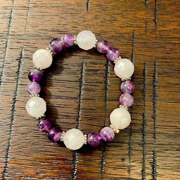 Jewelry - Roze quartz and amethyst bracelet